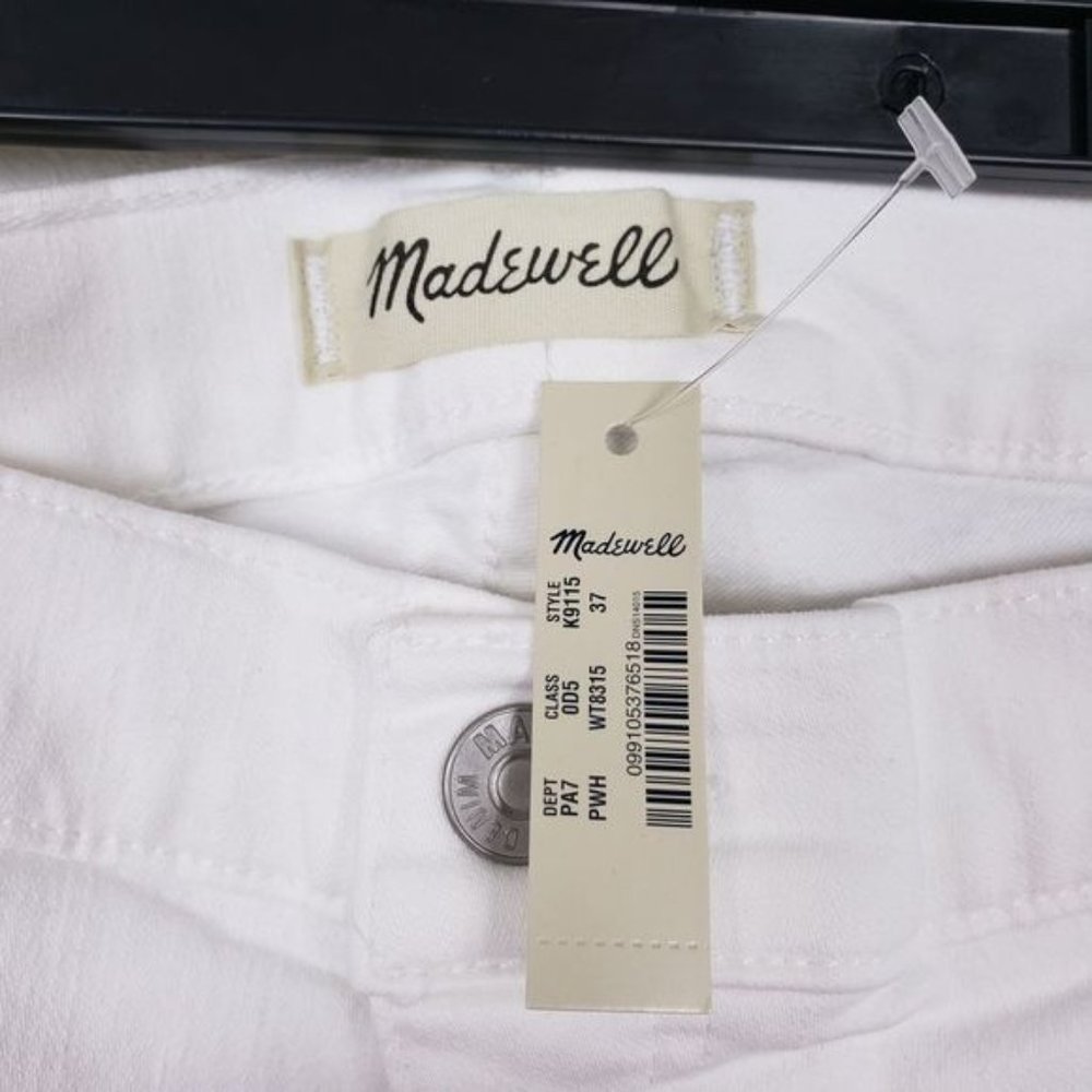 Madewell White Distressed Mid Rise Skinny Jeans - Picture 3 of 7